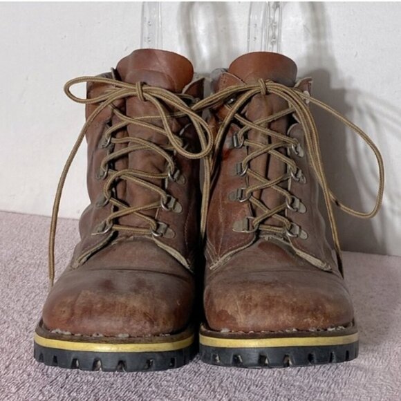 Vintage Scats Matterhorn Brown Leather Lace Up Hiking Mountaineering Boots 8 - Picture 15 of 15